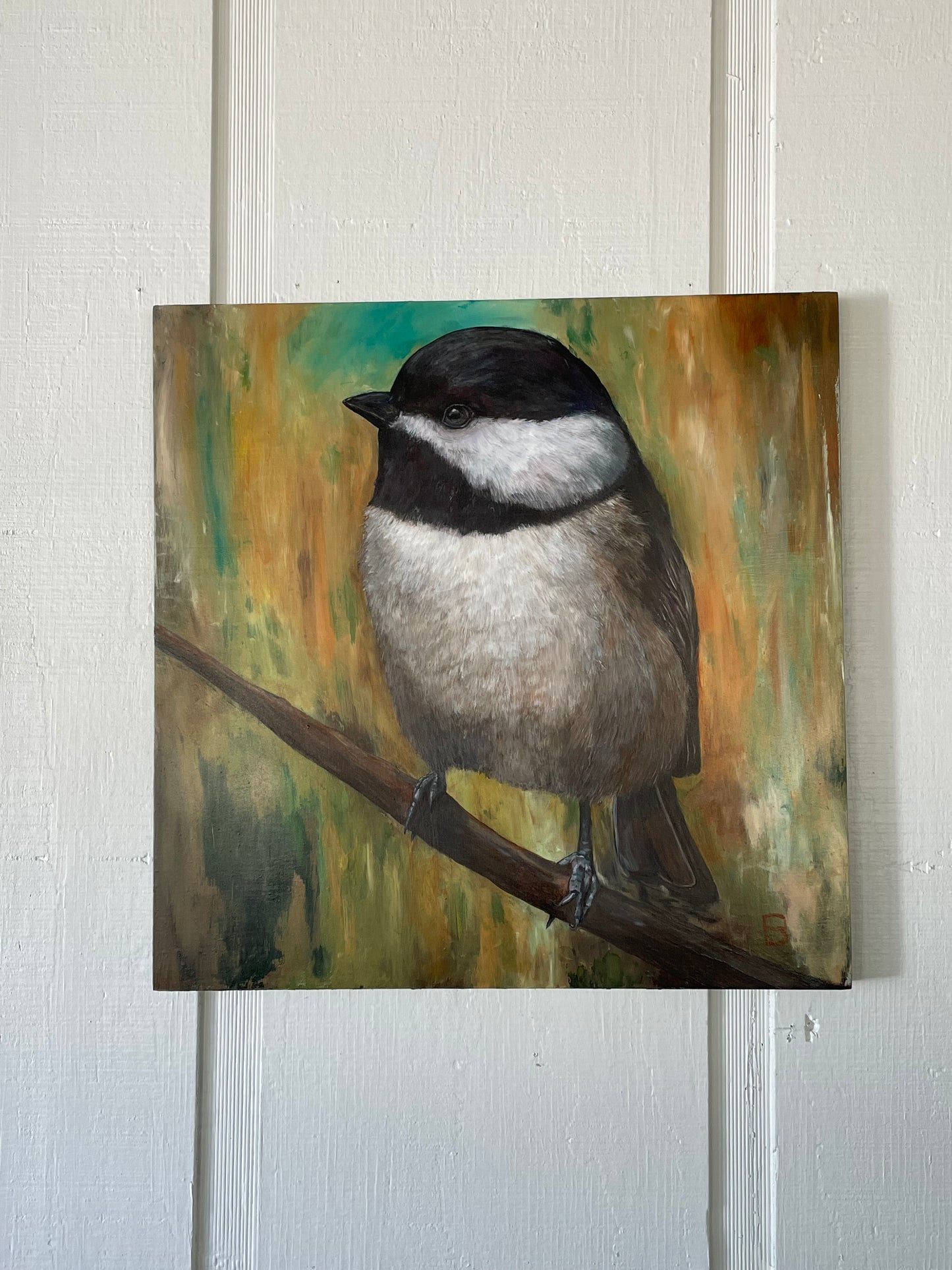 Chickadee painting