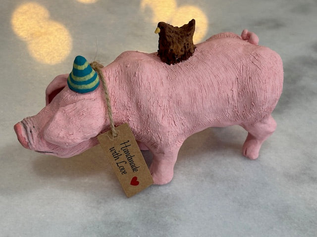 Ham and eggs ceramic sculpture