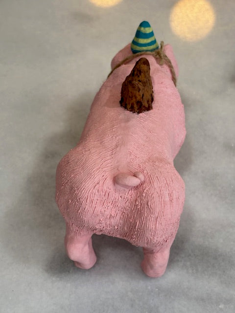 Ham and eggs ceramic sculpture