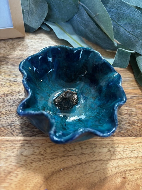 Jewelry holder handmade ceramic flower