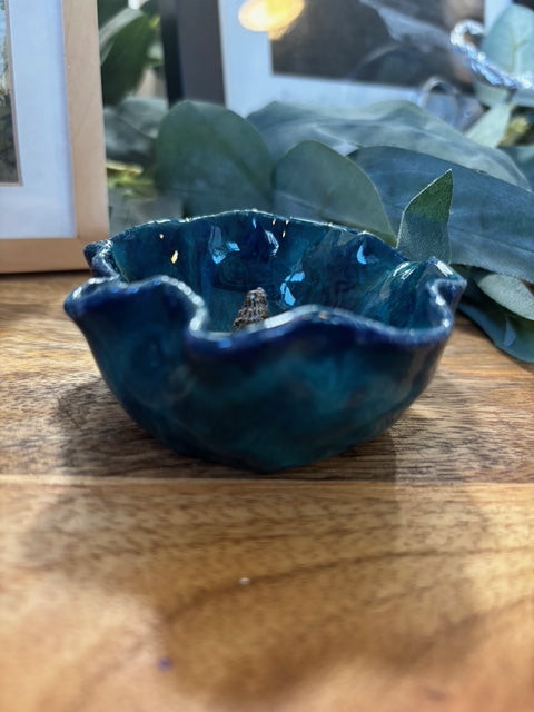 Jewelry holder handmade ceramic flower